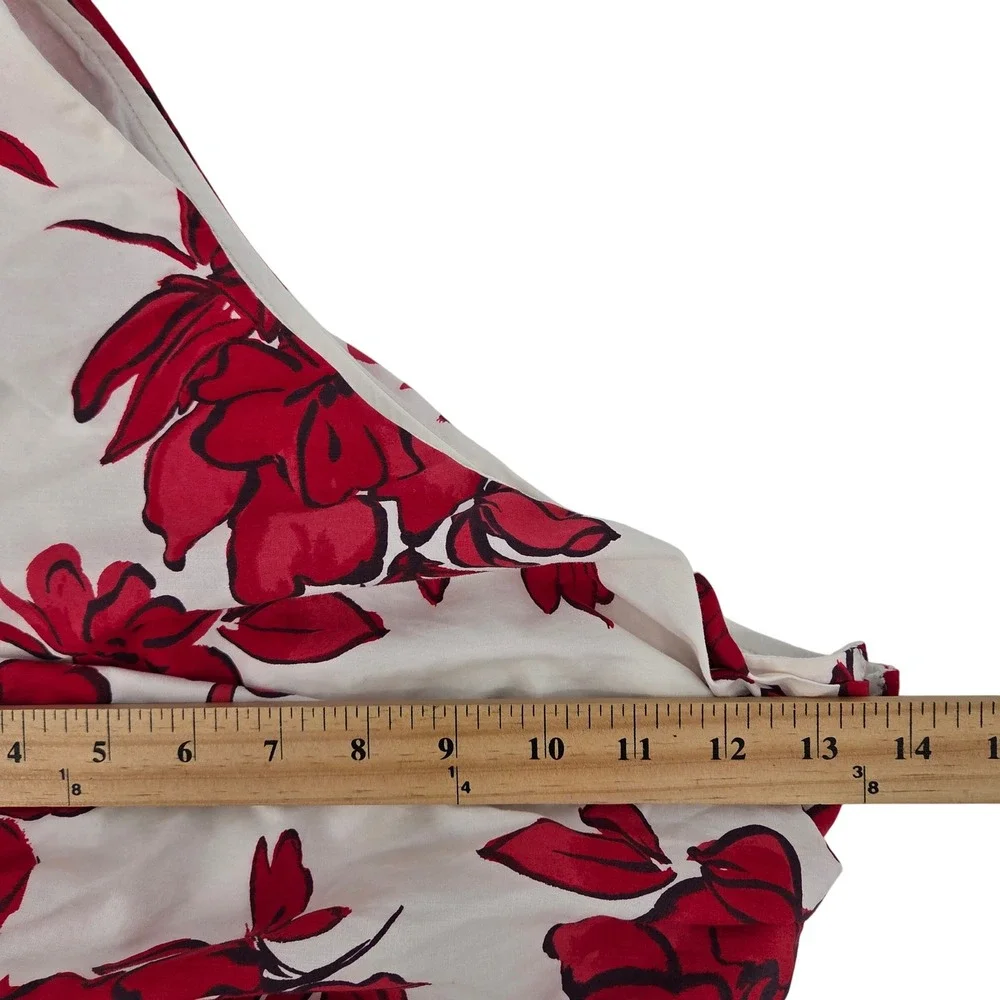 Abercrombie & Fitch One Shoulder Cutout Floral Maxi Dress XS White Red